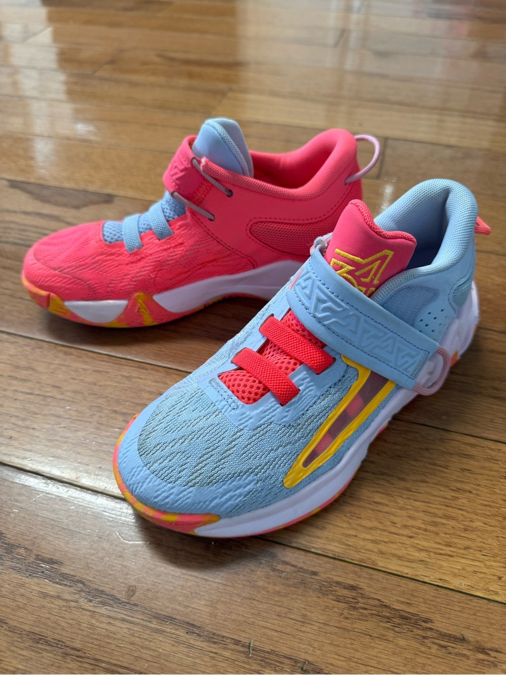 Kids Nike Athletic Sneakers - Size 13.5 Pink & Light Blue (Basketball Shoes)